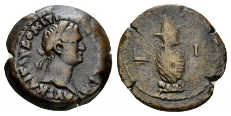 Egypt, Alexandria Domitian, 81-96 Obol 89-90 (year 9), Æ 19mm., 6.01g. Laureate ...