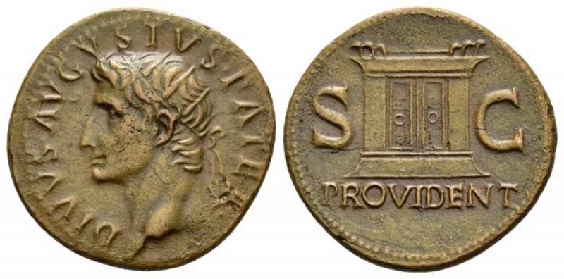 Divus Augustus. Dupondius 22/23-30, Æ 30mm., 10.86g. DIVVS AVGVSTVS PATER Radiat...