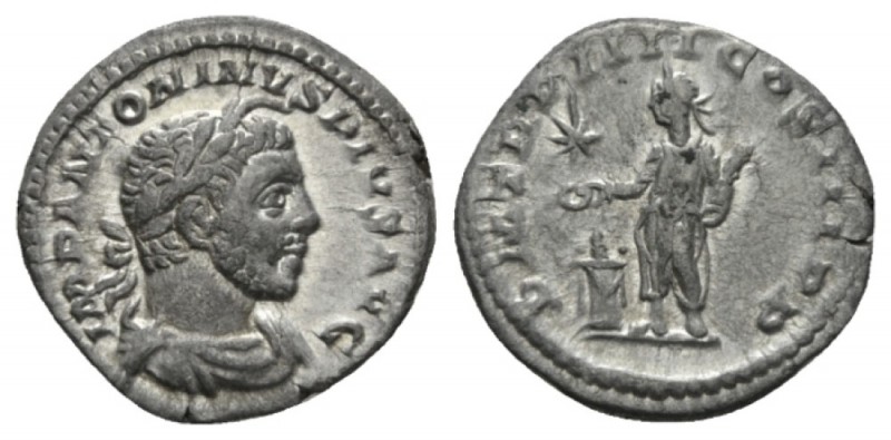 Elagabalus, 218-222 Denarius 221, AR 18.5mm., 3.78g. IMP ANTONINVS PIVS AVG Laur...