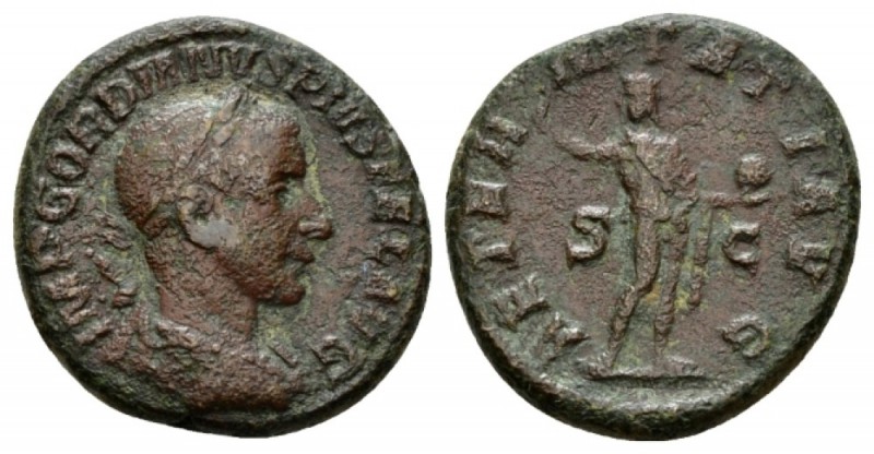 Gordian III, 238-244 As 241-243, Æ 24.5mm., 10.14g. Laureate, draped and cuirass...