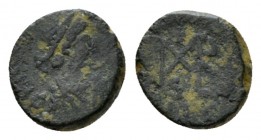 Marcian, 450-457 Æ4 Nicomedia 450-457, Æ 10mm., 1.24g. DN MARCIANVS PP Diademed and draped bust right. Rev. Monogram. RIC 554.

Rare. Very Fine.