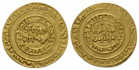 Fatimids, al-Hakim bi-amrillah, (386 - 411 AH) 996-1021. Dinar 996-1021, AV 24mm., 4.16g. Album 709.2.

Good Very Fine.

Ex I. Vecchi sale 5, 1997...