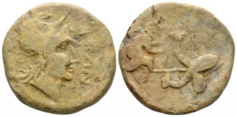 Hispania, Tessera I cent BC - I st cent AD, Æ 43.5mm., 92.10g. Head of Roma r., ...
