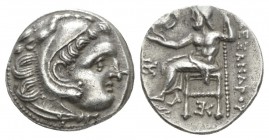 Kingdom of Macedon, Philip III Arridaeus, 323-317 Colophon Drachm circa 323-319, AR 18mm., 4.14g. Head of Herakles r., wearing lion skin. Rev. ΑΛΕΞΑΝΔ...