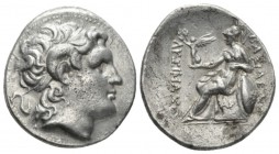 Kingdom of Thrace, Lysimachus, 323 – 281 Uncertain mint Tetradracm circa 323-281, AR 28mm., 16.53g. Diademed head of the deified Alexander r., with ho...