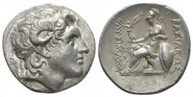 Kingdom of Thrace, Lysimachus, 323-281 Lampsacus Tetradrachm circa 297-281, AR 30.5mm., 17.12g. Diademed head of the deified Alexander right, with hor...