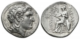 Kingdom of Thrace, Lysimachus 323 – 281 Alexandria Troas Tetradrachm circa 297-281, AR 27.5mm., 16.44g. Diademed head of deified Alexander r. with the...