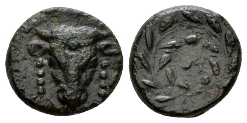 Phocis, Elateia Bronze III cent BC, Æ 15.5mm., 3.91g. Facing bull’s head and EΛ ...