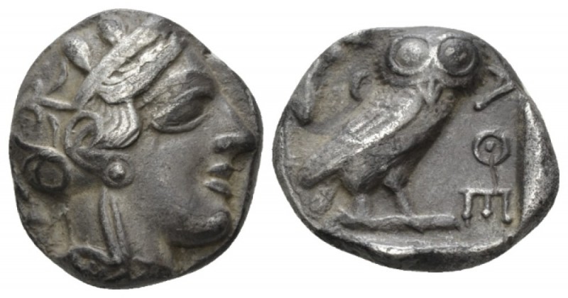 Attica, Athens Tetradrachm circa 365-359, AR 22mm., 16.79g. Helmeted head of Ath...