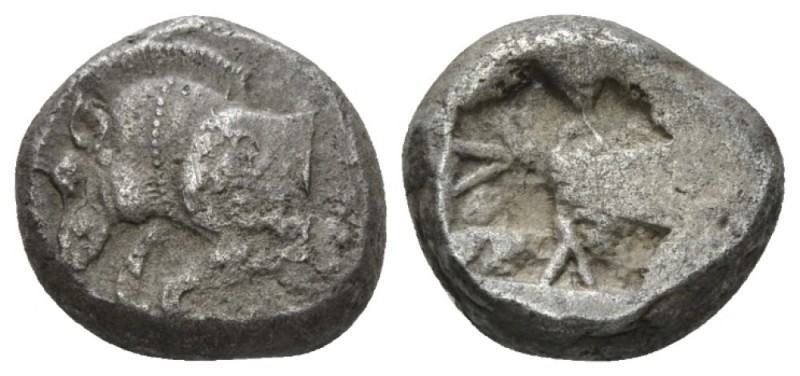 Lycia, Uncertain dynast Stater circa 520-480, AR 18.5mm., 9.63g. Forepart of boa...