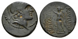The Seleucid Kings, Alexander I Balas, 152-145 BC Antioch on the Orontes Bronze circa 148-147, Æ 18.5mm., 6.21g. Head of Alexander I r., wearing Boeot...