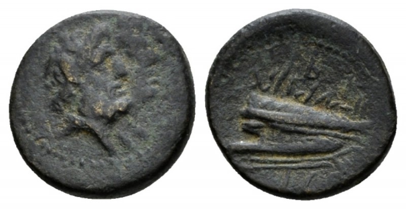Phoenicia, Aradus Bronze circa 135-134, Æ 15.5mm., 3.34g. Jugate heads of Zeus a...