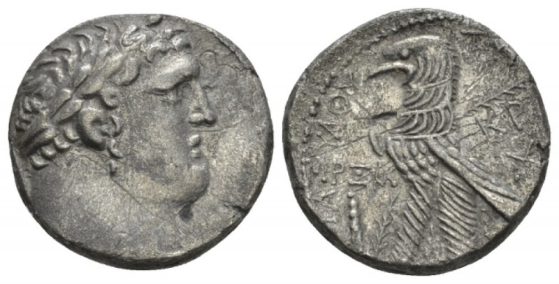 Phoenicia, Tyre Tetradrachm 35-36, AR 24mm., 12.20g. Laureate bust of Melqart r....