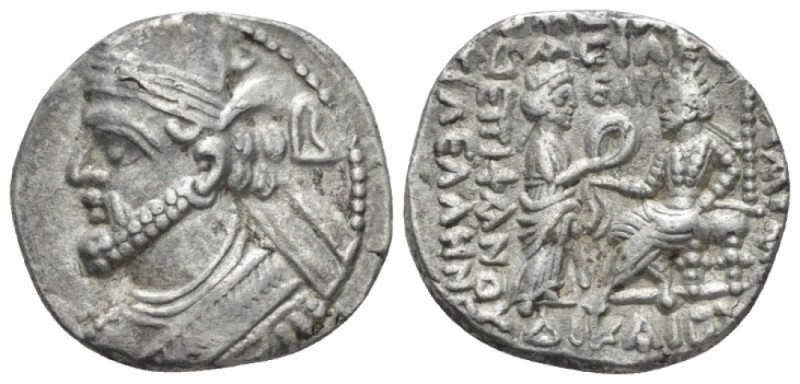 Parthia, Vologases III, 111-146. Seleucia on the Tigris Tetradrachm circa 123-12...