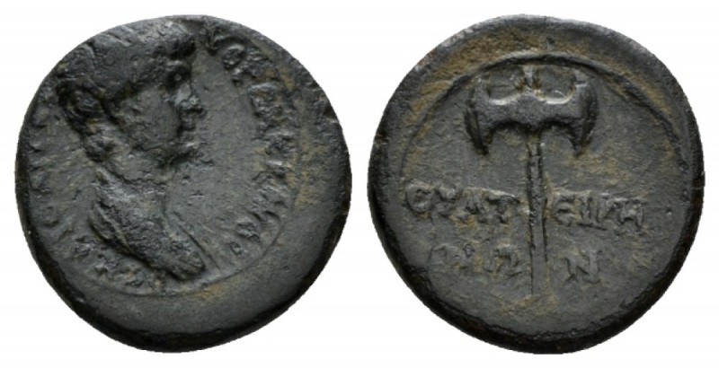 Lydia, Thyatyra Nero, 54-68 Bronze 55-60, Æ 17.5mm., 2.92g. NEPΩN KΛAVΔIOC KAICA...