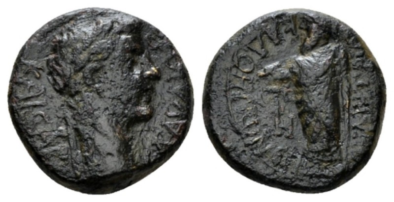 Phrygia, Cadi Claudius, 41-54 Bronze 41-54, Æ 18.5mm., 5.28g. Laureate head r. R...