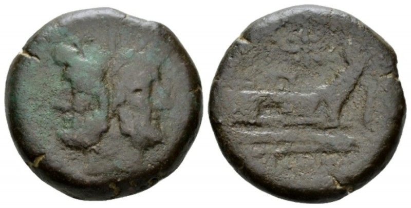 Star (first) series As circa 206-195, Æ 33.5mm., 40.50g. Laureate head of Janus ...