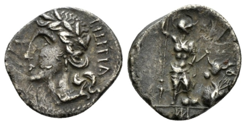 The Bellum Sociale. Denarius Aesernia 89, AR 19.5mm., 4.07g. Laureate head of It...