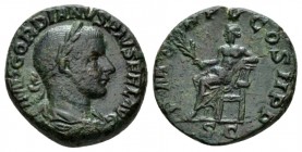 Gordian III, 238-244 As 241-243, Æ 23mm., 10.31g. Laureate, draped, and cuirassed bust r. Rev. Apollo seated l., holding branch and resting left elbow...
