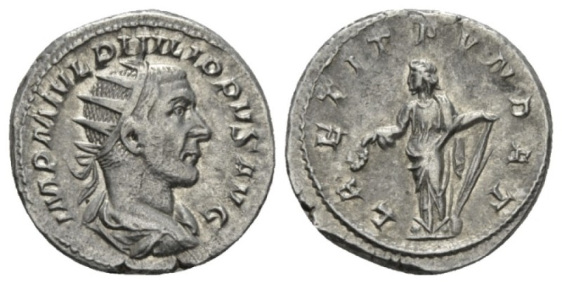 Philip I, 244-249 Antoninianus 244-247, AR 21.5mm., 5.05g. IMP M IVL PHILIPPVS A...