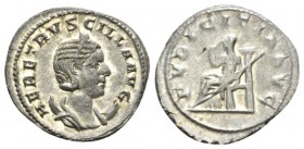 Herennia Etruscilla, wife of Trajan Decius Antoninianius 249-253, AR 23mm., 4.70g. HER ETRVSCILLA AVG Diademed and draped bust right. On crescent. Rev...