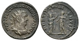 Valerian I, 253-260 Antoninianus 255-256, AR 21mm., 4.15g. IMP C P LIC VALERIANVS P F AVG Laureate, draped and cuirassed bust right. Rev. RESTITVT ORI...