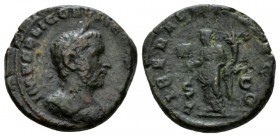 Gallienus, 253-268 As 253, Æ 24mm., 8.78g. Laureate and cuirassed bust r. Rev. LIBERALITAS AVGG Liberalitas standing l., holding tessera and cornucopi...