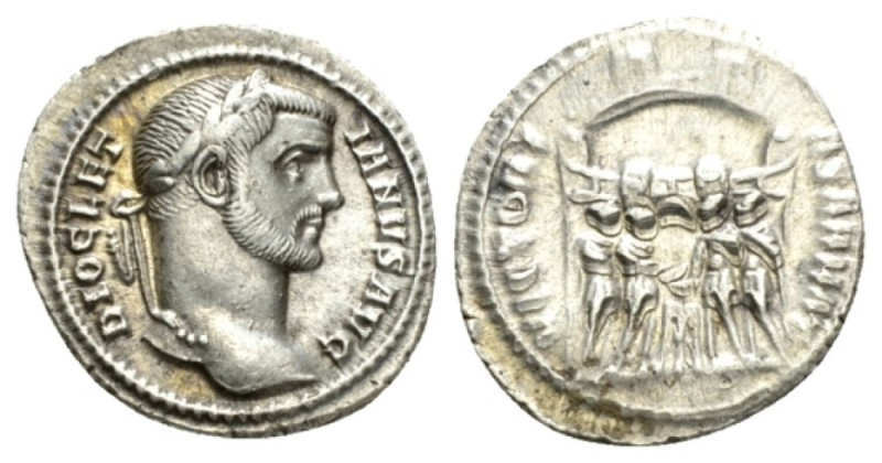 Diocletian, 284-305 Argenteus 294, AR 18.5mm., 3.31g. DIOCLETI – ANVS AVG Laurea...