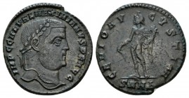 Galerius Maximianus, 305-311 Follis Nicomedia 306-308, Æ 25mm., 8.57g. IMP C GAL VAL MAXIMIANVS P F AVG Laureate head right. GENIO AVGVST CMH (ligate)...