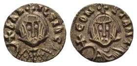 Basil I, 867-886 Semissis Syracuse 867-886, EL 13.5mm., 1.29g. Crowned facing bust, wearing chlamys and holding cross on globe. Rev. CONSTANT similar ...