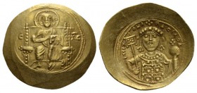Michael VII Ducas, 1071-1078 Histamenon Nomisma. Constantinople 1071-1078, EL 27mm., 4.38g. IC - XC Christ Pantokrator seated facing on throne. Rev. +...