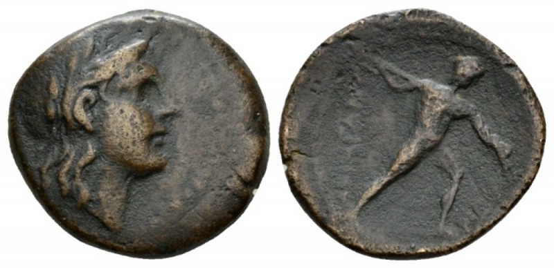 Sicily, Agrigentum Bronze circa 240-212, Æ 25mm., 9.25g. Laureate head of Zeus H...