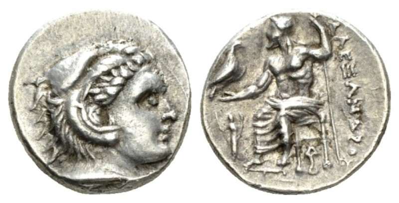 Kingdom of Macedon, Alexander III, 336 – 323 Lampsacus Drachm circa 328-323, AR ...
