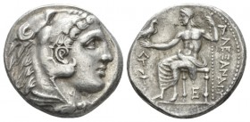 Kingdom of Macedon, Alexander III, 336 – 323 Amphipolis Tetradrachm circa 315-294, AR 27.5mm., 17.22g. Head of Herakles r., wearing lion skin. Rev. AΛ...