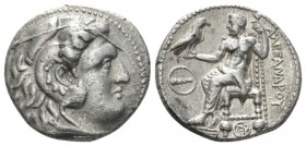 Kingdom of Macedon, Demetrios Poliorketes 294-288 Tyre Tetradrachm circa 301-286, AR 26mm., 16.83g. Head of Herakles right, wearing lion's skin headdr...