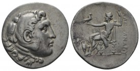 Kingdom of Macedon, Alexander III, 336 – 323 Temnos (Aeolis) Tetradrachm circa 188-170, AR 34mm., 15.70g. Head of Herakles r., wearing lion skin. Rev....
