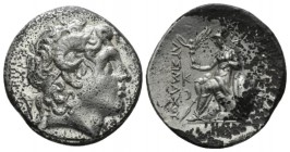 Kingdom of Thrace, Lysimachos, 305-281 Lampsacus (Mysia) Tetradrachm circa 297-281, AR 31mm., 16.25g. Diademed head of deified Alexander III r., with ...