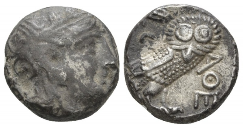 Attica, Athens Tetradrachm circa 336-297, AR 21.5mm., 17.22g. Helmeted head of A...