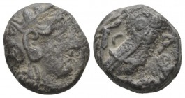 Attica, Athens Tetradrachm circa 336, AR 19.5mm., 17.24g. Helmeted head of Athena r. Rev. AΘE Owl, standing r., in upper l. field, olive sprig and cre...