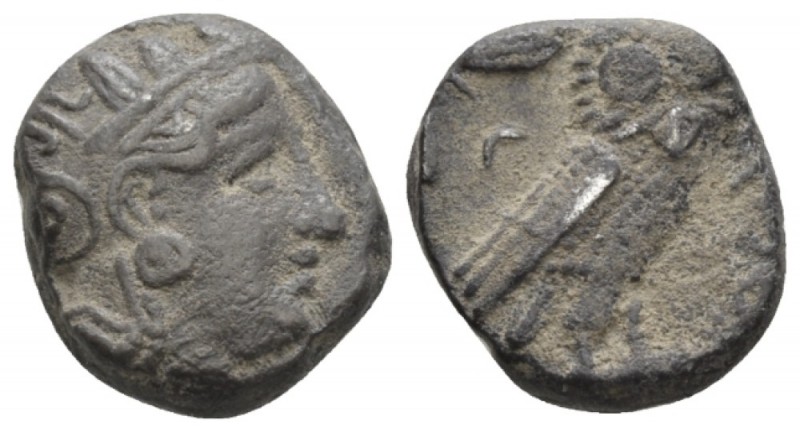 Attica, Athens Tetradrachm circa 336-297, AR 19.5mm., 17.30g. Helmeted head of A...