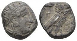 Attica, Athens Tetradrachm circa 336-297, AR 19.5mm., 17.30g. Helmeted head of Athena r. Rev. AΘE Owl, standing r., in upper l. field, olive sprig and...