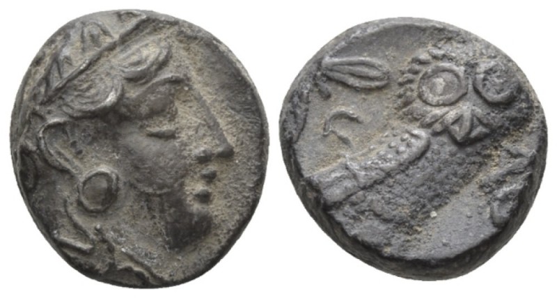 Attica, Athens Tetradrachm circa 336-297, AR 20.5mm., 17.21g. Helmeted head of A...