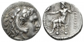 The Seleucid Kings, Seleucus I Nicator, 312- 281 Uncertain mint in Cappadocia Tetradrachm circa, AR 26mm., 17.15g. Head of Heracles right, wearing lio...