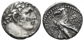 Phoenicia, Tyre Tetradrachm circa 20-21 (year 146), AR 24mm., 14.04g. Bust of Melkart r., wearing laurel wreath. Rev. TVPOV IEPAΣ KAI AΣVΛOV Eagle sta...