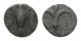 Judaea, Achaemenid Province (Yehud). Half Gerah circa 375-332, AR 7mm., 0.40g. Lily / Falcon with wings spread. Meshorer 15. Hendin 1060.

Very Fine...