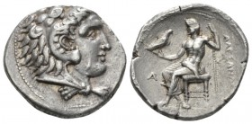 The Ptolemies, Ptolemy I Soter, 323-305 Arados Tetradrachm 320-315, AR 30mm., 17.18g. Head of Herakles r., wearing lion skin. Rev. Zeus seated l., hol...