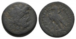 The Ptolemies, Ptolemy II Philadelphos. 285-246 Tyre Bronze 249-246, Æ 18mm., 5.03g. Head of Zeus-Ammon right, wearing tainia. Rev. Eagle standing l. ...