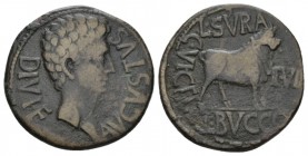 Hispania, Celsa Octavian as Augustus, 27 BC – 14 AD Bronze 27 BC -14 AD, Æ 29.5mm., 11.75g. Bare head r. Rev. Bull standing r., head facing. RPC 271. ...