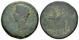 Hispania, Colonia Patricia Octavian as Augustus, 27 BC – 14 AD Bronze 15-12 BC, Æ 31.5mm., 20.32g. PERMISSV CAESARIS AVGVSTI Bare head l. Rev. COL – O...