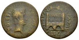 Hispania, Emerita Octavian as Augustus, 27 BC – 14 AD Dupondius after July 23, Æ 27.5mm., 8.31g. AVGVST TRIB POTEST Bare head r. Rev. P CARISIVS LEG A...